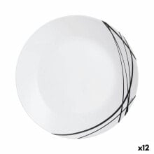 Flat Plate Arcopal Domitille Negro Bicoloured Glass 25 cm (12 Units)