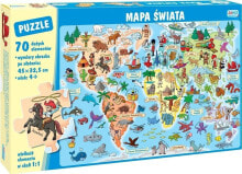 Wydawnictwo Jako Puzzle 70 elementów. Mapa świata