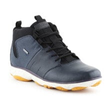 Мужские ботинки низкие демисезонные синие кожаные Geox U Nebula 4X4ABX M U742VA-046EK-C4064 shoes
