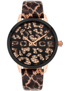 Женские наручные часы женские наручные кварцевые часы Police кожаный ремешок, принт.