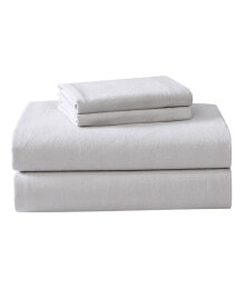 Laura Ashley solid Cotton Flannel 4 Piece Sheet Set, King