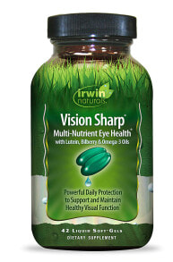 Витамины и БАДы для глаз Irwin Naturals Vision Sharp Multi-Nutrient Eye Health - Пищевая добавка  для здоровья глаз с множеством питательных веществ - 42 Жидких мягких капсулы