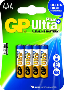 Батарейки и аккумуляторы для фото- и видеотехники GP Batteries Ultra Plus Alkaline AAA Батарейка одноразового использования Щелочной 03024AUP-U4