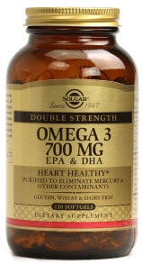 Рыбий жир и Омега 3, 6, 9 Solgar Omega-3 EPA and DHA Омега-3 - рыбий жир способствует здоровью сердечно-сосудистой 700 мг 120 гелевых капсул