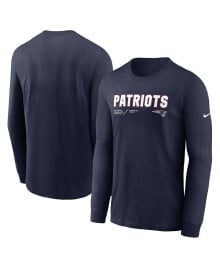 Nike men's Navy New England Patriots Infograph Lock Up Performance Long Sleeve T-shirt