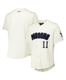 Купить мужские футболки и майки Pro Standard: Men's Micah Parsons Cream Dallas Cowboys Name Number Triple Tonal Button-Up Baseball Jersey