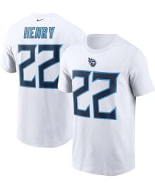 Nike men's Derrick Henry White Tennessee Titans Name and Number T-shirt