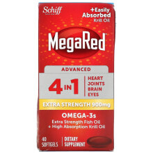 Рыбий жир и Омега 3, 6, 9 Шифф, MegaRed, улучшенные омега-3 кислоты 4 в 1, повышенная сила действия, 900 мг, 40 мягких таблеток