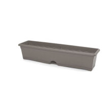 PLASTICS Rectangular planter 80 x 20 cm + TERRA Collection tray - Taupe