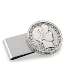 Men's Silver Barber Half Dollar Stainless Steel Coin Money Clip