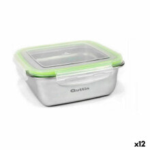 Hermetic Lunch Box Quttin Squared Stainless steel 400 ml 12 x 12 x 6 cm (12 Units)