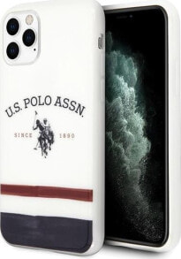 чехол iPhone 11 Pro силиконовый белый с логотипом U.S. Polo Assn.