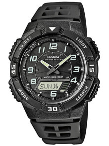 Мужские наручные часы с ремешком мужские наручные часы с черным силиконовым ремешком CASIO AQ-S800W-1BVEF Collection Solar 42mm 10 ATM