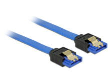 Компьютерные кабели и коннекторы DeLOCK 84980 кабель SATA 0,7 m SATA 7-pin Черный, Синий