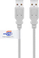 Goobay USB 2.0 Hi-Speed Cable with USB Certificate - Grey - 2m - 2 m - USB A - USB A - USB 2.0 - 480 Mbit/s - Grey