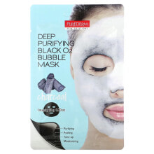 Купить корейские маски для лица Purederm: Deep Purifying Black O2 Bubble Beauty Mask, Charcoal, 1 Sheet Mask, 0.70 oz (20 g)