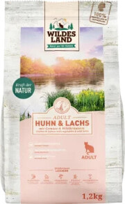 Купить сухие корма для кошек Wildes Land: Trockenfutter Katze, Huhn & Lachs mit Gartengemüse, Adult, 1,2 kg