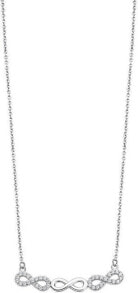 Колье Glittering silver necklace with clear zircons Infinity LP3316-1 / 1
