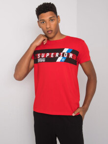Мужские футболки Мужская футболка повседневная красная с надписью Factory Price-NC-TS-20-1878.02P