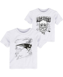 Outerstuff toddler Boys White New England Patriots Coloring Activity Two-Pack T-shirt Set