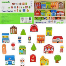 Купить развивающие и обучающие игрушки Tooky Toy: Tooky Toy Drewniany Zestaw Budynków I Figurek Miasto Policja Szpital Remiza Policjant Doktor Strażak Lumarko!