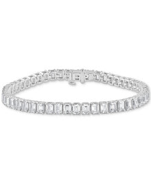 Купить женские ювелирные браслеты Badgley Mischka: Браслет Badgley Mischka Diamond Emerald-Cut Tennis (11 ct, 14k)