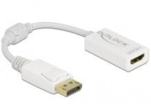 Компьютерные разъемы и переходники Delock Adapter DisplayPort 1.1 Stecker zu HDMI Buchse Passiv weiß 61015 - Adapter