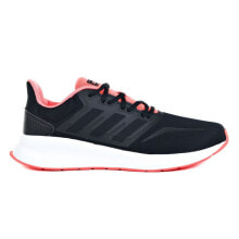 Мужская спортивная обувь для бега Мужские кроссовки  спортивные для бега черные текстильные низкие с белой подошвой Adidas Runfalcon