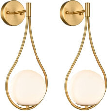 Подсветка для стен и лестниц mid-Century Modern Wall Sconces Bathroom Globe Vanity Light Fixture Brass Set of 2