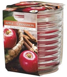 Duftkerze in einem gerippten Glas Apfel-Zimt - Bispol Scented Candle Apple-Cinnamon