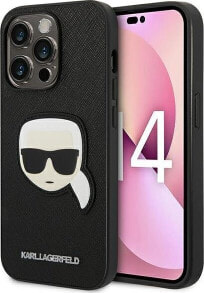 Karl Lagerfeld Karl Lagerfeld Saffiano Karl Head Patch Case - Etui iPhone 14 Pro (czarny)