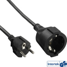 InLine Power extension cable - black - 1m
