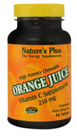Витамин C NaturesPlus Orange Juice Vitamin C Гипоаллергенный витамин C без глютена 250 мг 90 жевательных таблеток с апельсиновым вкусом