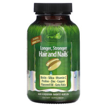 Ирвин Натуралс, Healthy Skin & Hair Plus Nails, 120 мягких желатиновых капсул с жидкостью