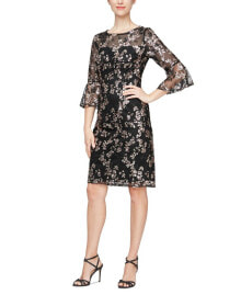 Alex Evenings embroidered Sequin Sheath Dress