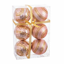Ёлочные шарики Розовый Пластик Спираль 8 x 8 x 8 cm (6 штук)