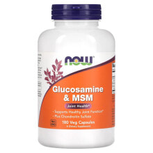 Глюкозамин, Хондроитин, МСМ NOW Glucosamine & MSM -- 180 Veg Capsules