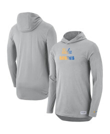 Nike men's Gray UCLA Bruins Campus Performance Hoodie Long Sleeve T-shirt