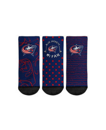 Купить детские носки для девочек Rock 'Em: Toddler Boys and Girls Socks Columbus Blue Jackets #1 Fan 3-Pack Crew Socks Set