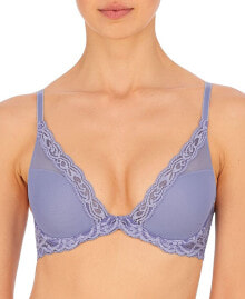 Купить женские бюстгальтеры Natori: Бюстгальтер Natori женский Feathers Lace Contour Underwire Plunge Bra 730023