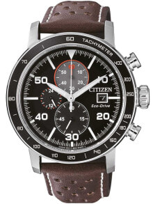 Мужские наручные часы с ремешком Мужские наручные часы с коричневым кожаным ремешком  Citizen CA0641-24E