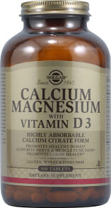 Кальций solgar Calcium Magnesium Кальций магний с витамином D3 300 таблеток