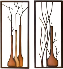3D Wandbilder (2er Set) Vase