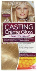 Loreal Paris Casting Creme Gloss Hair Color 910 Питательная безаммиачная крем-краска для волос, оттенок морозный блонд