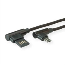 ROTRONIC-SECOMP USB 2.0 кабель угловой тип A двусторонний Micro B ST / ST черный 0,8 м - кабель - цифровой