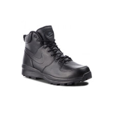 Мужские низкие ботинки Мужские ботинки высокие демисезонные черные кожаные Nike Manoa Leather
