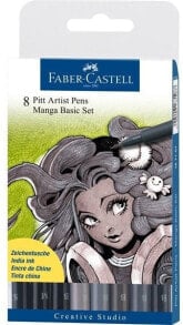 Faber-Castell Zestaw pisaków Pitt Artist Brush Manga, 8szt. (167107 FC) купить онлайн