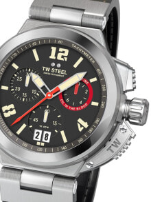 Мужские наручные часы с браслетом Мужские наручные часы с серебряным браслетом TW Steel TW999 Oil in the blood Ltd. Chronograph 46mm 20ATM