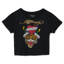 Купить черные мужские футболки Ed Hardy: Ed Hardy Tiger Heart Baby Tee - EHW1104-30D