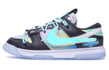 【定制球鞋】 Nike Air Dunk Jumbo 赛博朋克 电子霓虹 发光Swoosh 解构绑带 耐磨透气 低帮 板鞋 男款 / Кроссовки Nike Air Dunk FJ7067-114